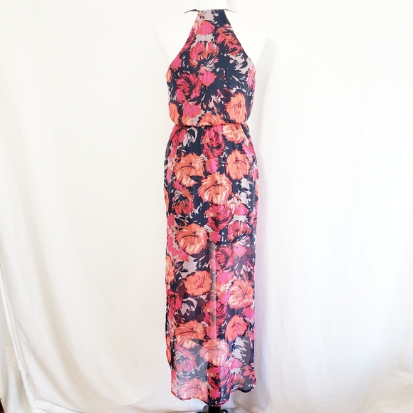 LUSH Red Floral Surplice Maxi Dress - Picture 4 of 6